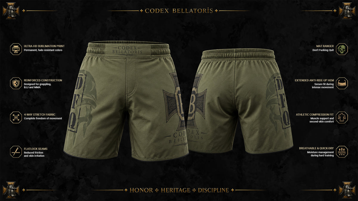 Mat Ranger Performance Shorts — Codex Bellatoris product visualisation