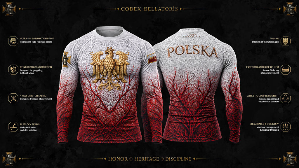 Polska Long Sleeve Rashguard — Codex Bellatoris product visualisation